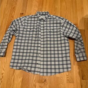 Poncho Blue/Grey Casual Button Down Shirt